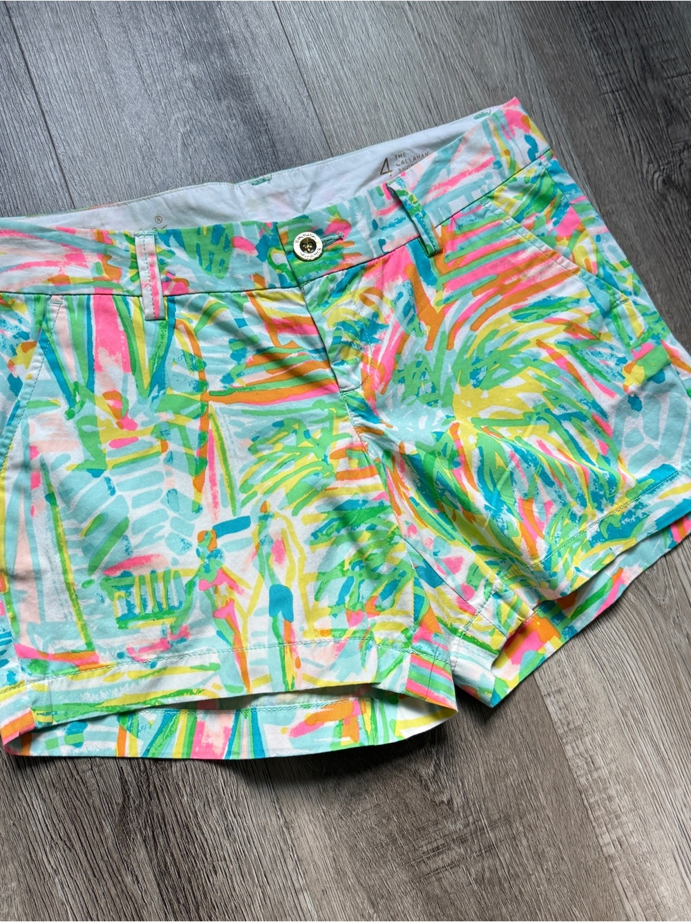 NEW Lilly Pulitzer Callahan Short Size 4 Chino Twill Cotton Tropical Pockets0165